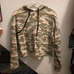 VS PINK Camo Hooded Pullover